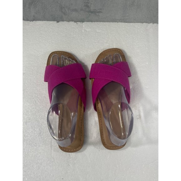 Old Navy womens size 8 Pink Linen Cross Strap Sandals - Picture 9 of 16